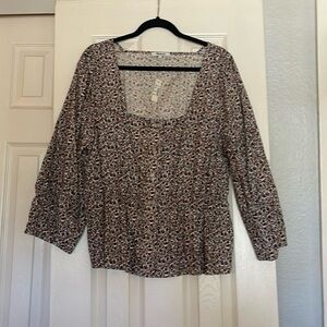 Square neck peasant top. Madewell